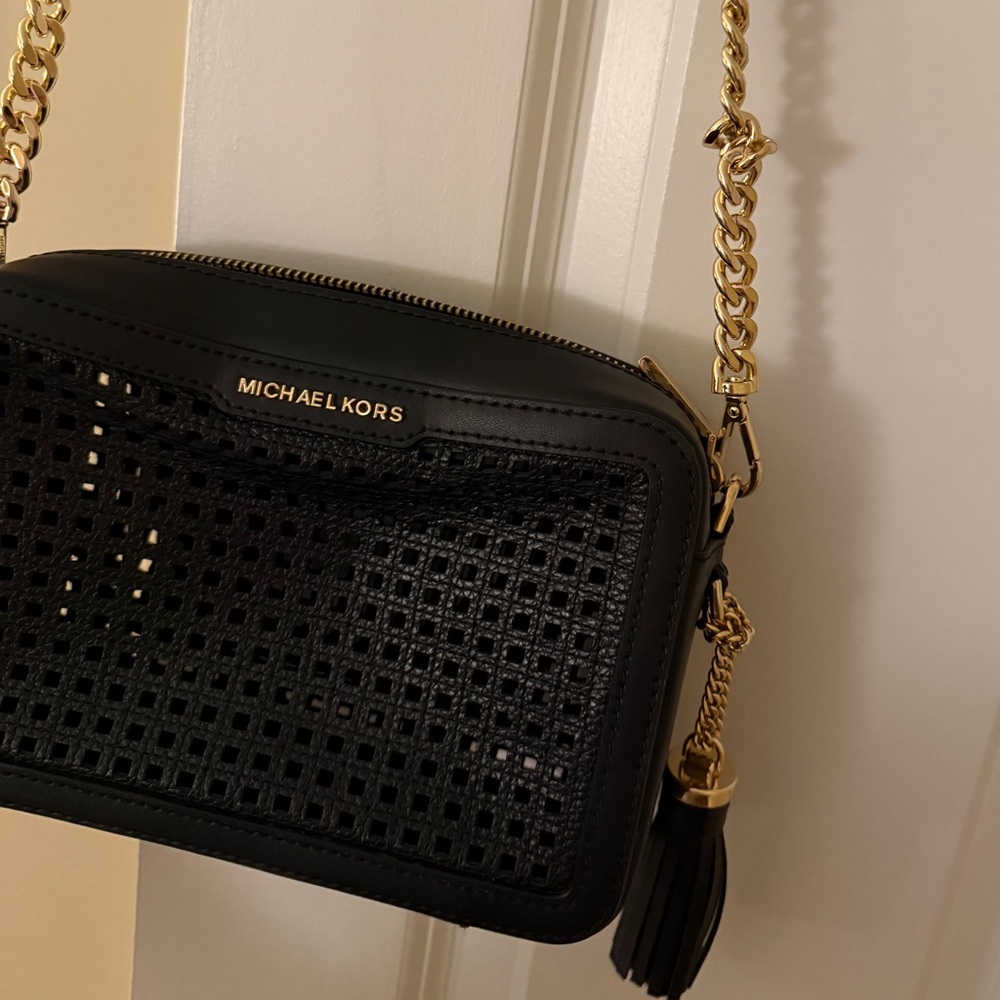 Michael Kors Black and Gold Crossbody Bag